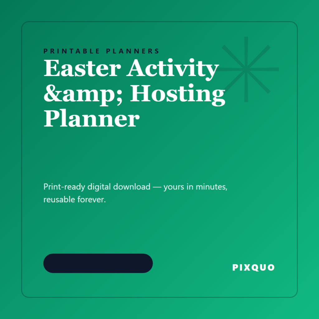 Easter Activity & Hosting Planner — printable digital download