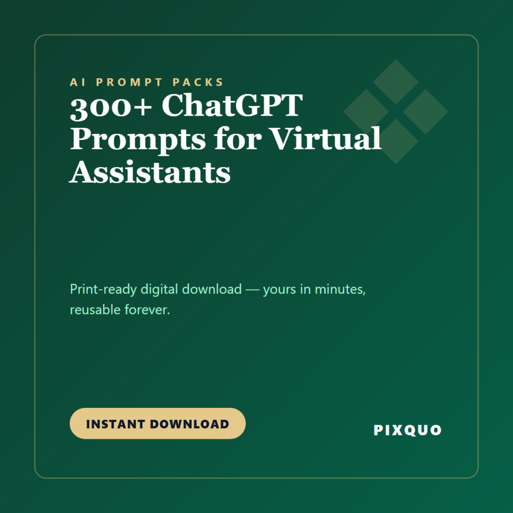 300+ ChatGPT Prompts for Virtual Assistants — printable digital download