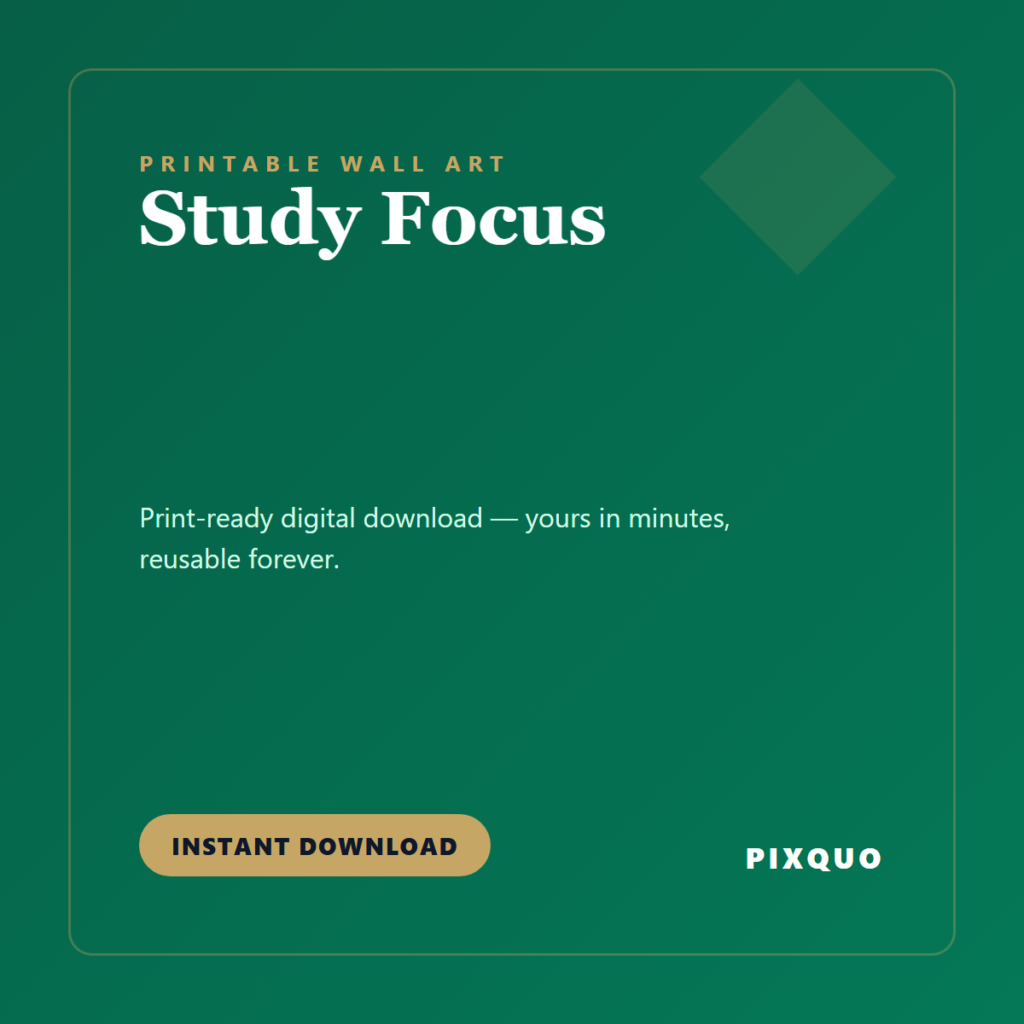 Study Focus — printable digital download