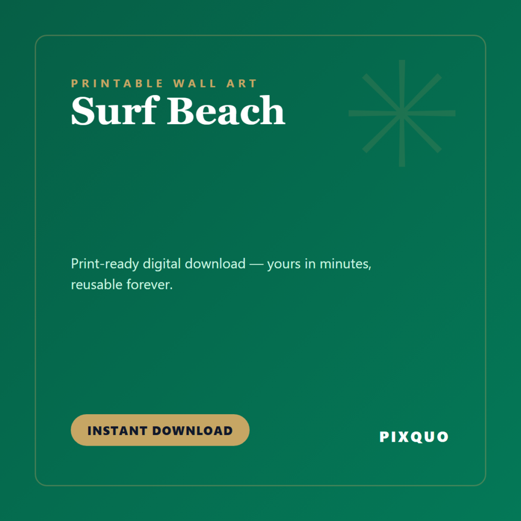 Surf Beach — printable digital download