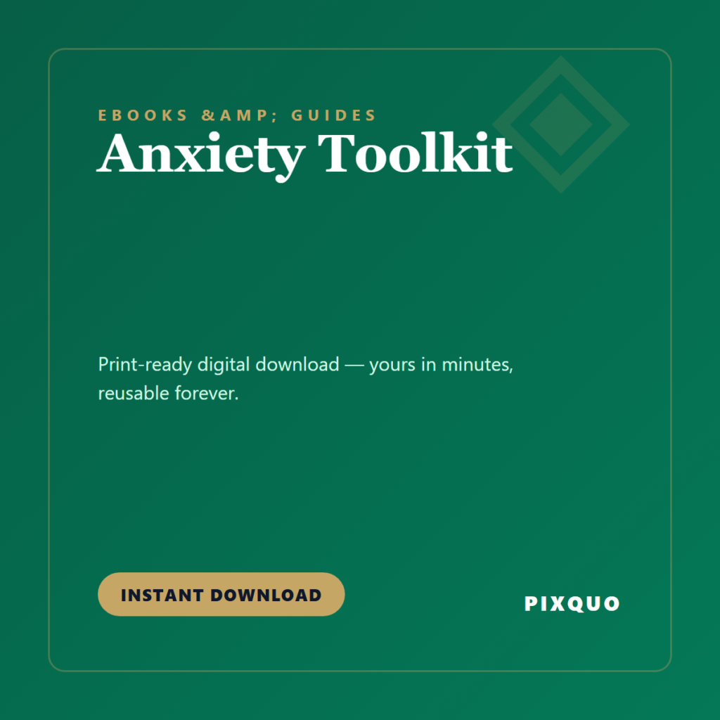 Anxiety Toolkit — printable digital download