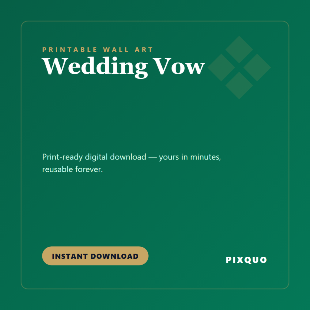 Wedding Vow — printable digital download
