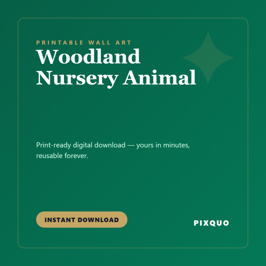 Woodland Nursery Animal — printable digital download
