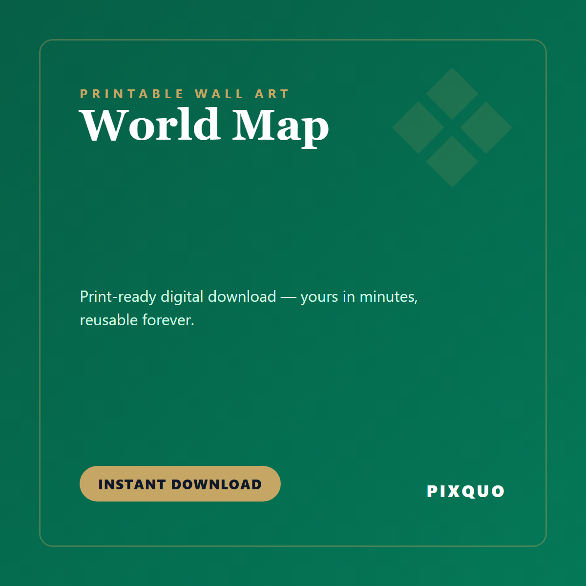 World Map — printable digital download