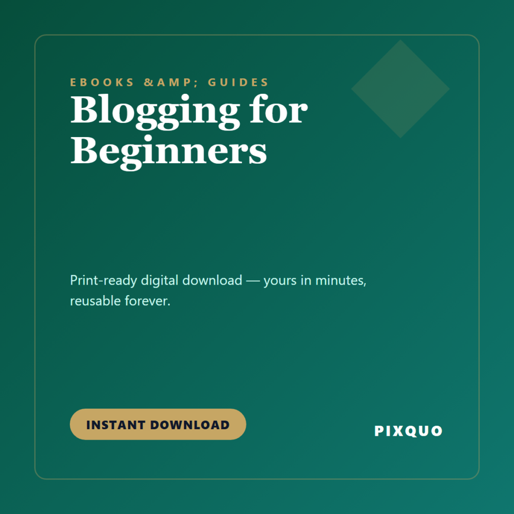 Blogging for Beginners — printable digital download