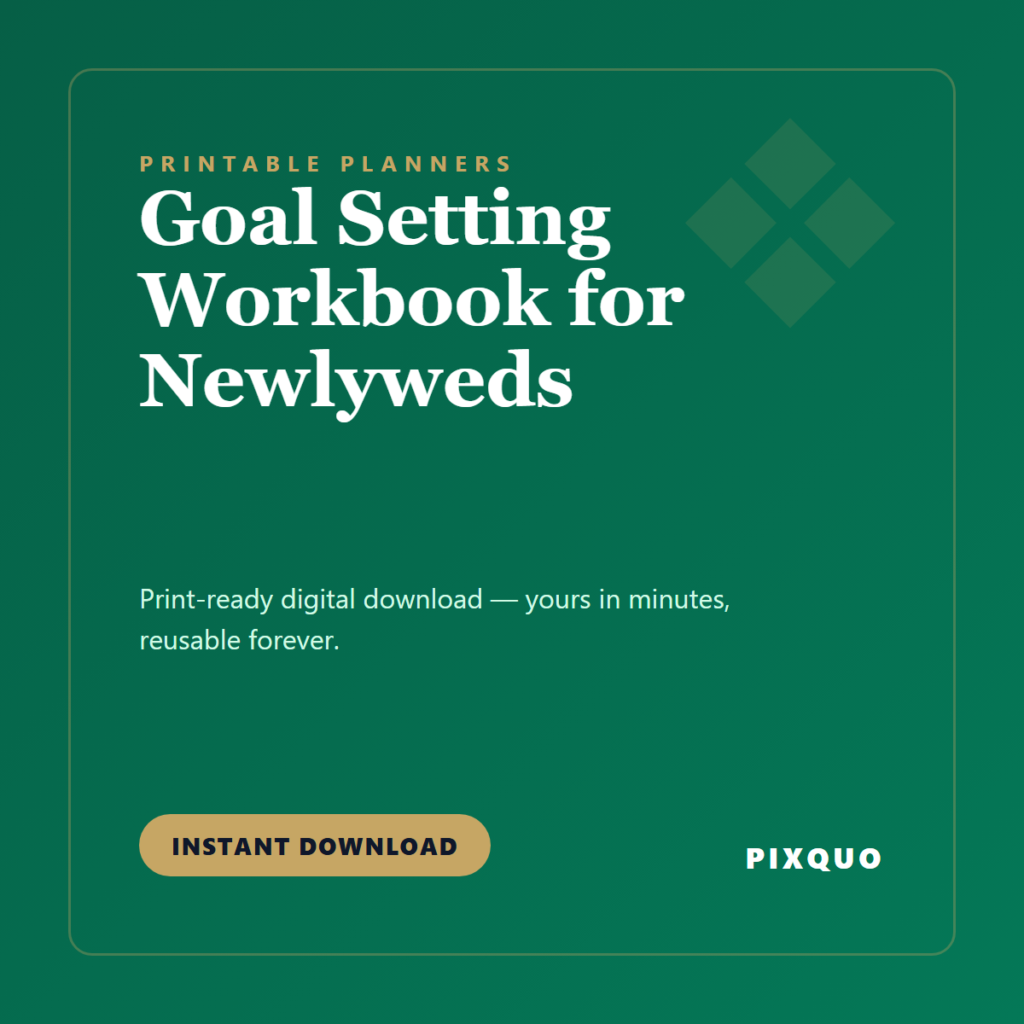 Goal Setting Workbook for Newlyweds — printable digital download