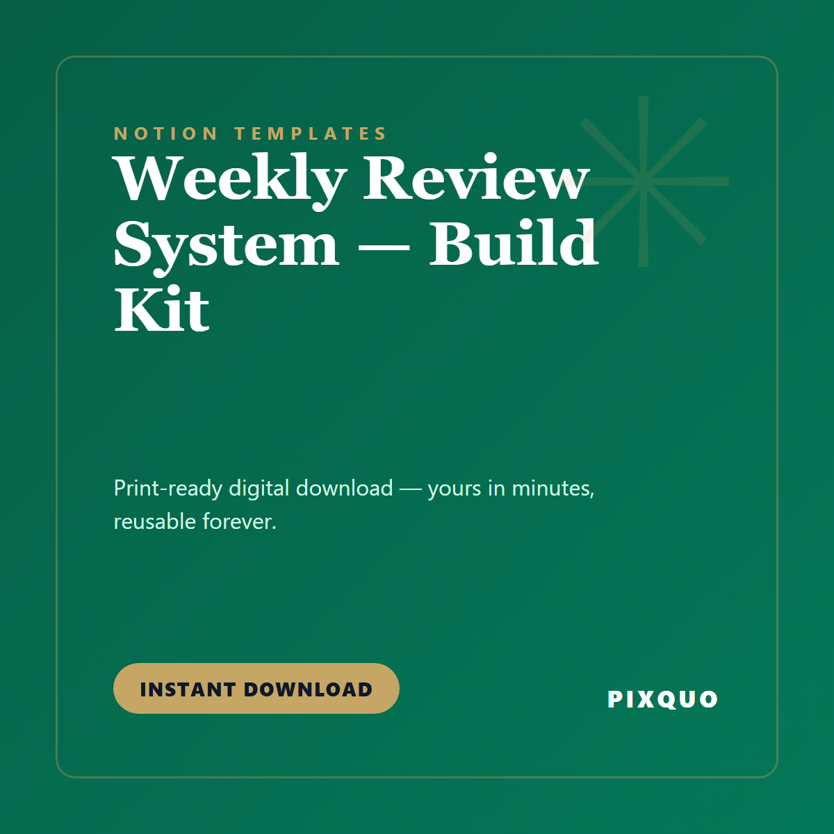 Weekly Review System — Build Kit — printable digital download