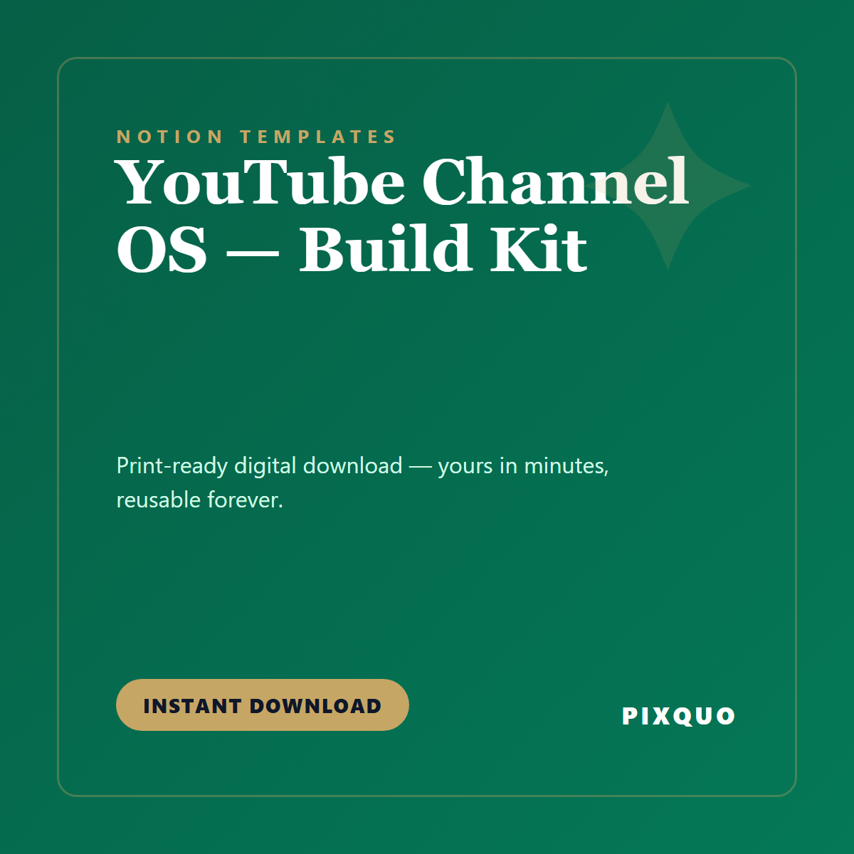 YouTube Channel OS — Build Kit — printable digital download