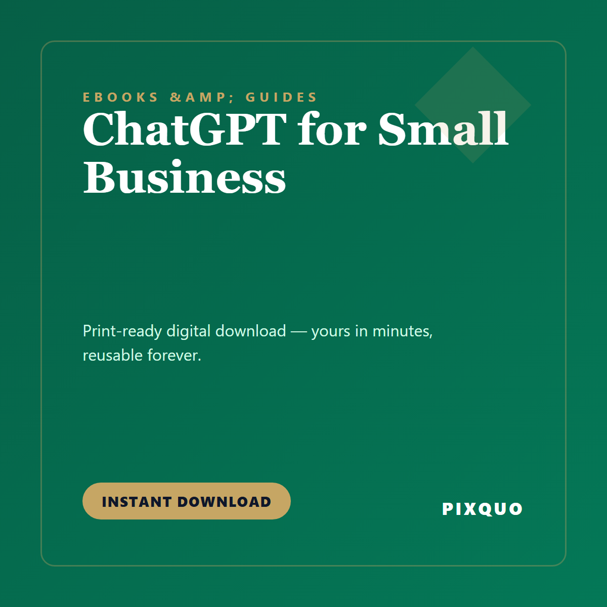 ChatGPT for Small Business — printable digital download