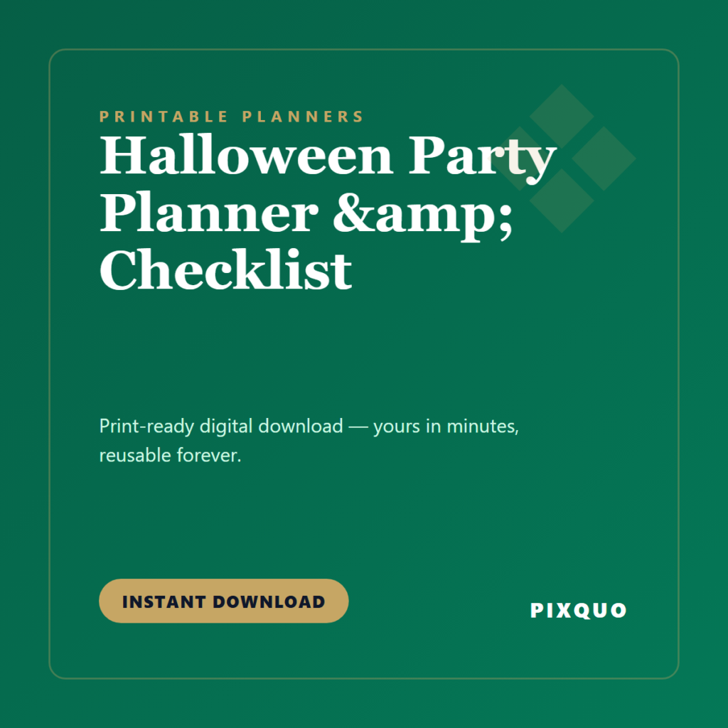 Halloween Party Planner & Checklist — printable digital download