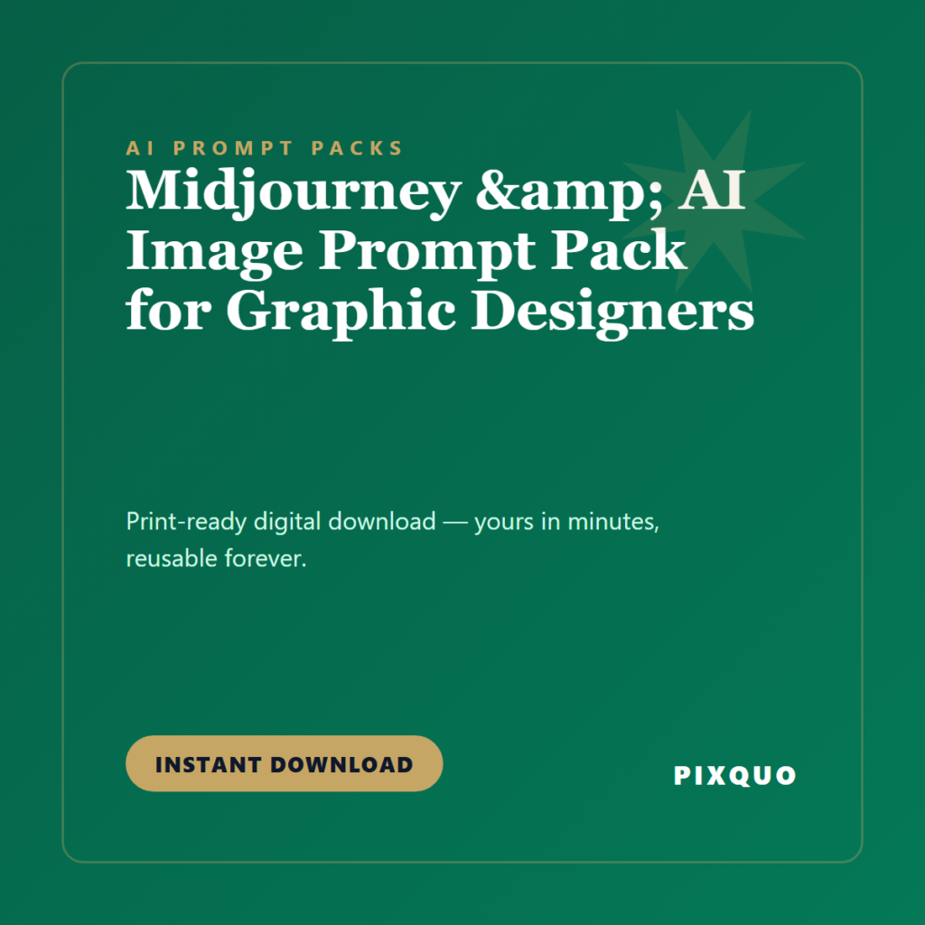 Midjourney & AI Image Prompt Pack for Graphic Designers — printable digital download