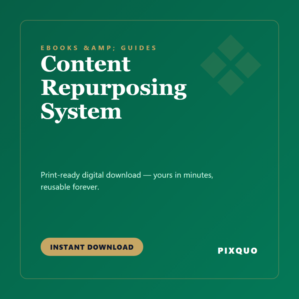 Content Repurposing System — printable digital download