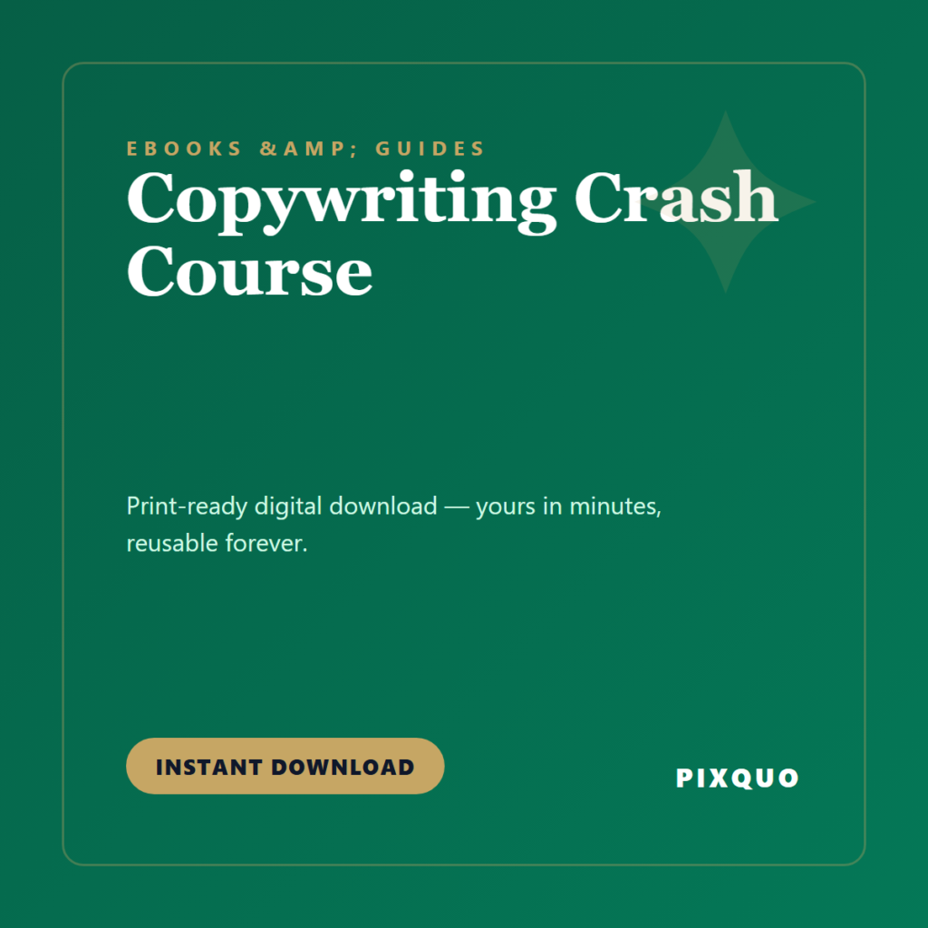 Copywriting Crash Course — printable digital download