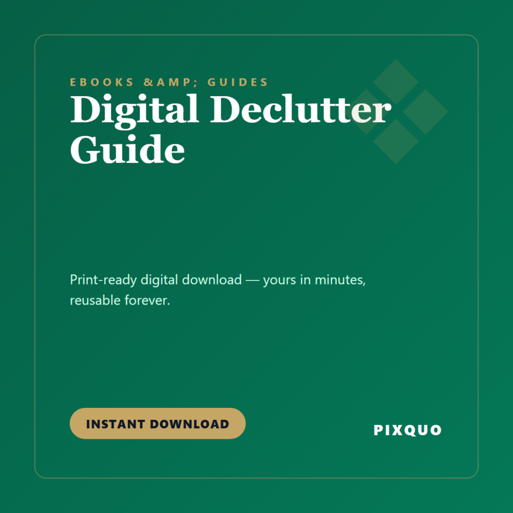 Digital Declutter Guide — printable digital download
