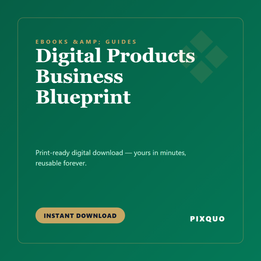 Digital Products Business Blueprint — printable digital download