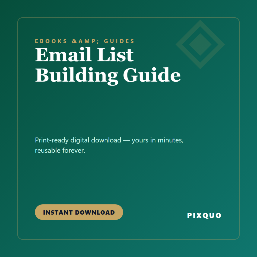 Email List Building Guide — printable digital download