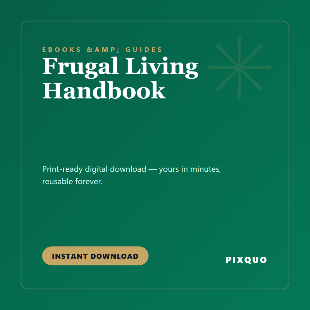 Frugal Living Handbook — printable digital download