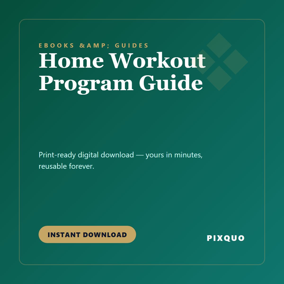 Home Workout Program Guide — printable digital download
