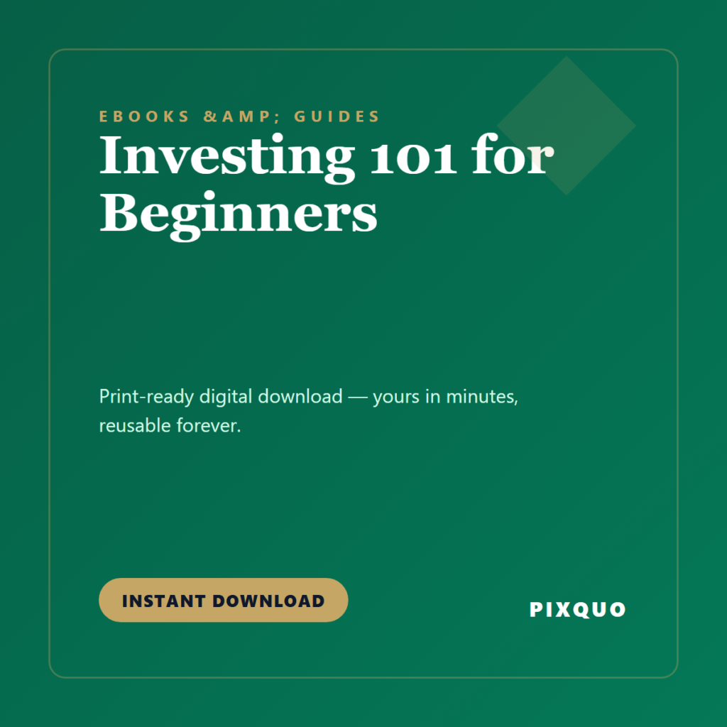 Investing 101 for Beginners — printable digital download