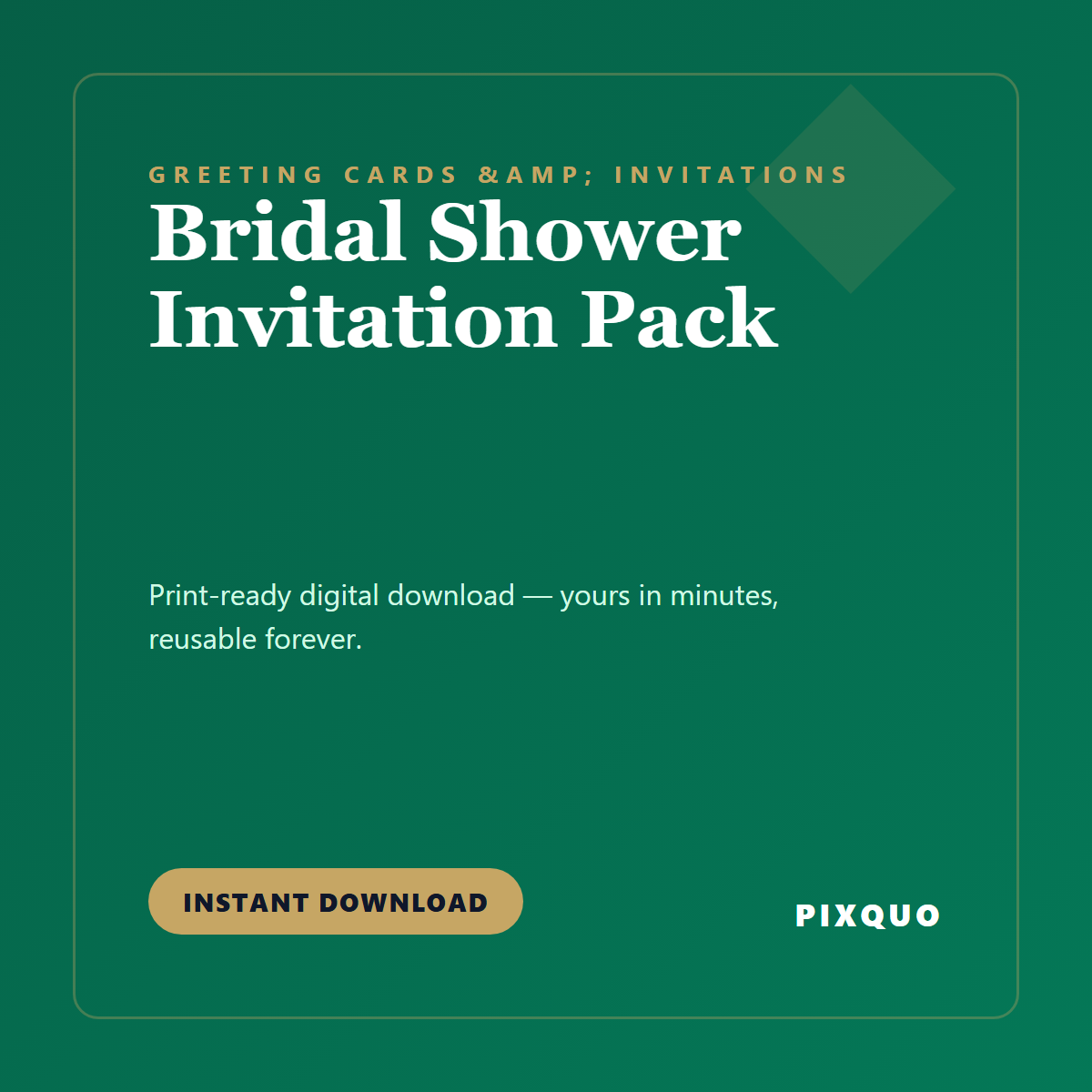 Bridal Shower Invitation Pack — printable digital download