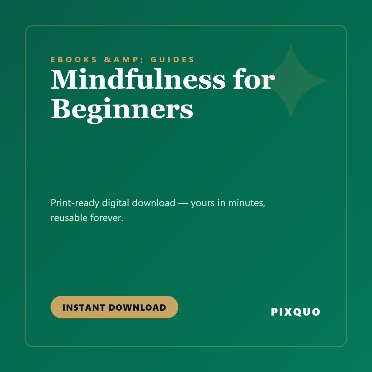 Mindfulness for Beginners — printable digital download