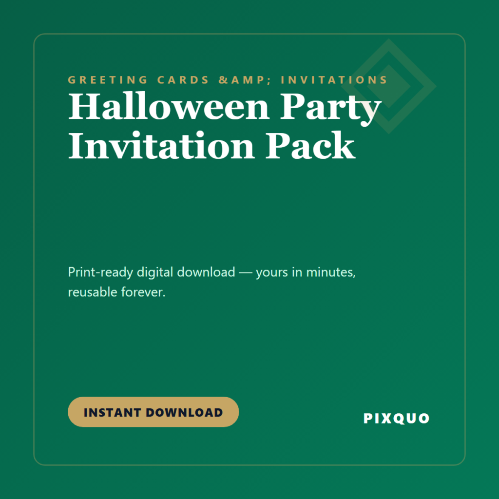 Halloween Party Invitation Pack — printable digital download