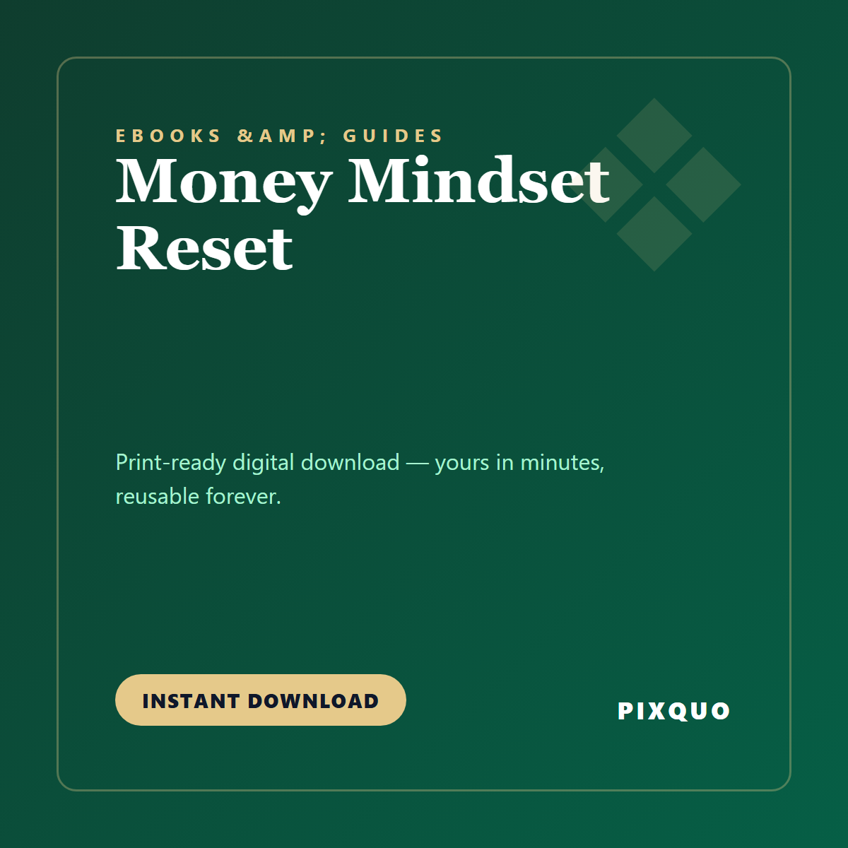 Money Mindset Reset — printable digital download