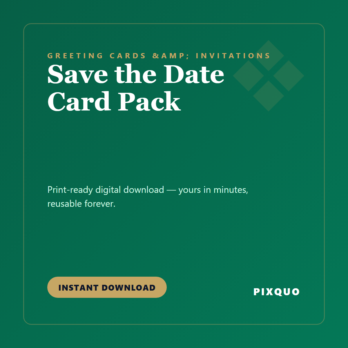 Save the Date Card Pack — printable digital download