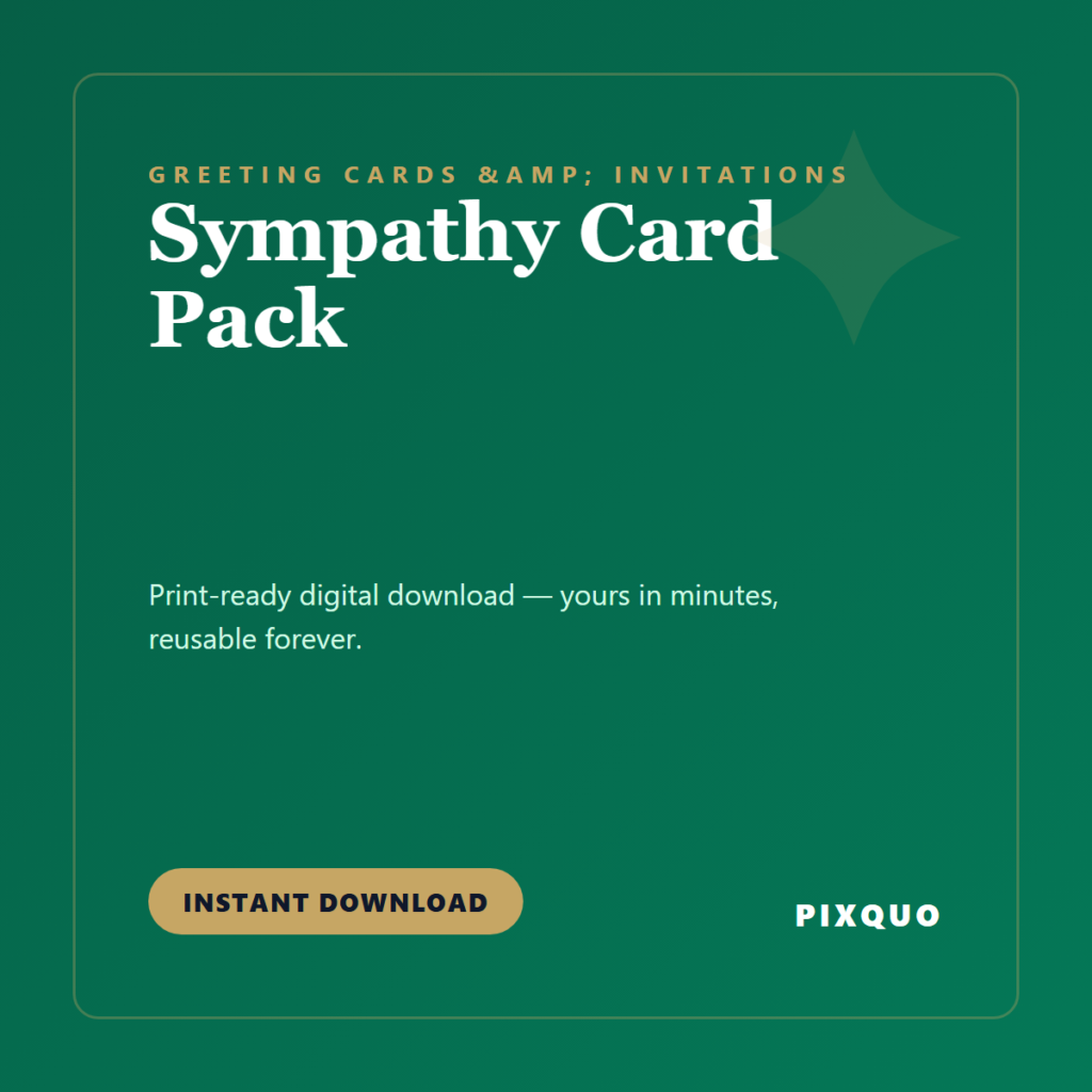 Sympathy Card Pack — printable digital download