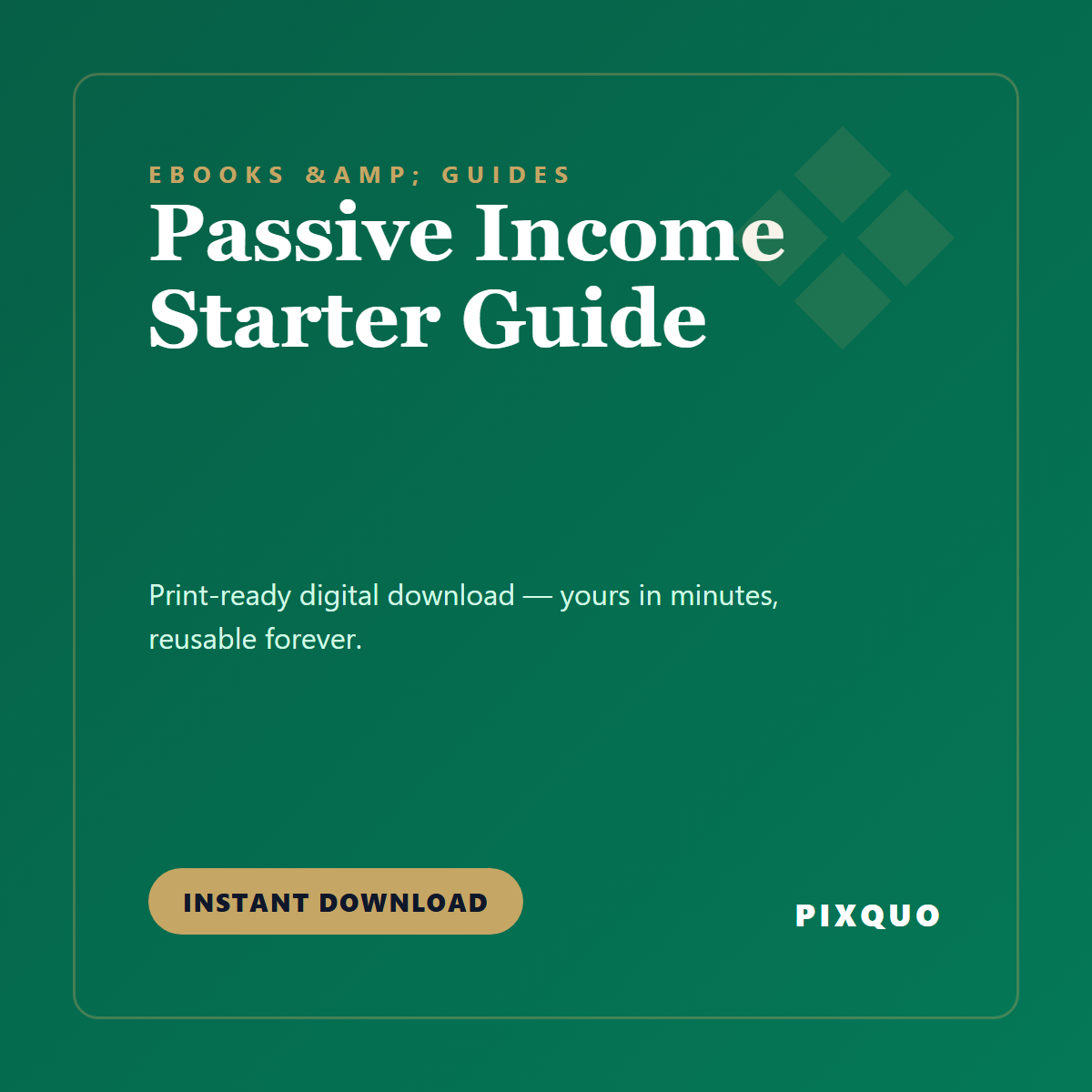 Passive Income Starter Guide — printable digital download