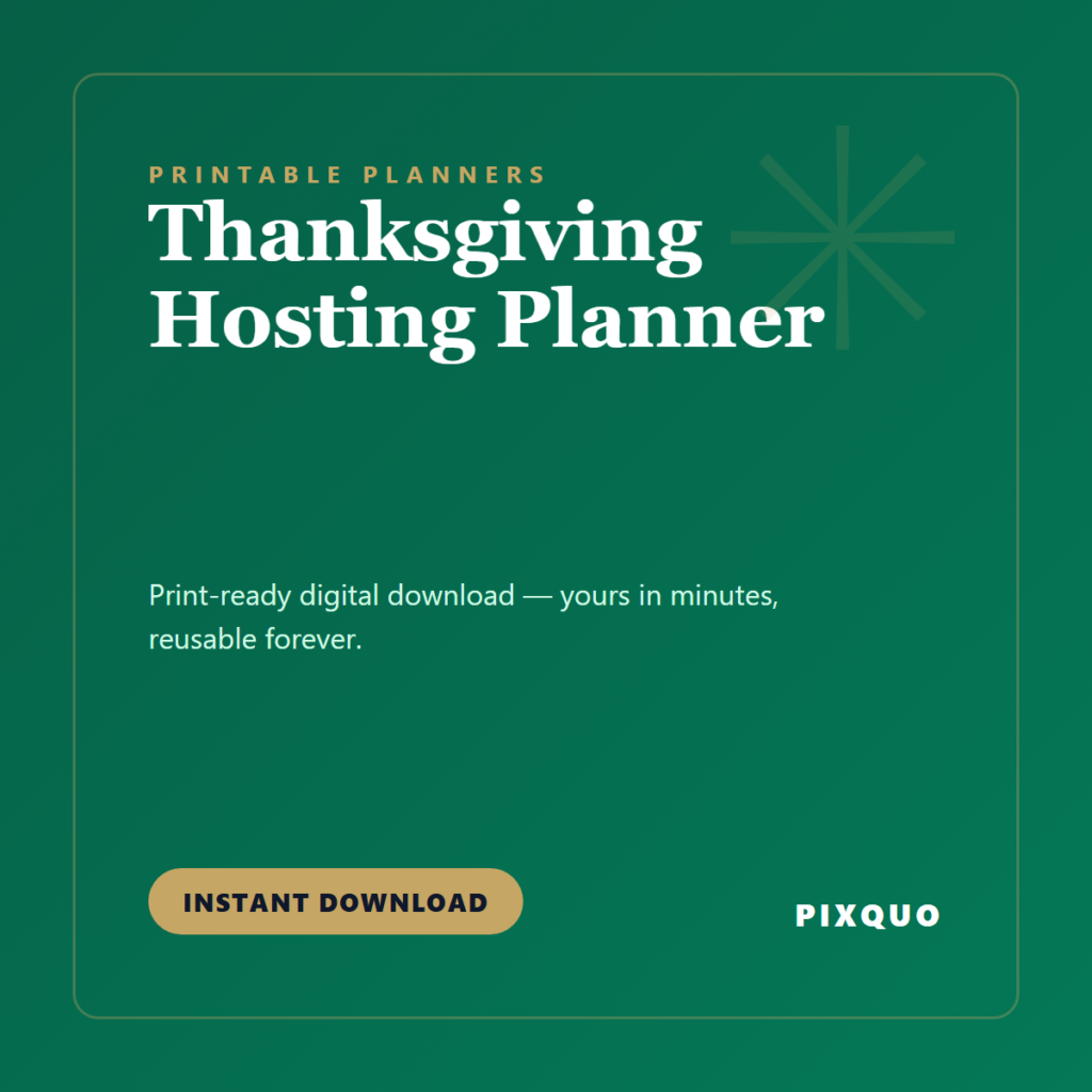 Thanksgiving Hosting Planner — printable digital download