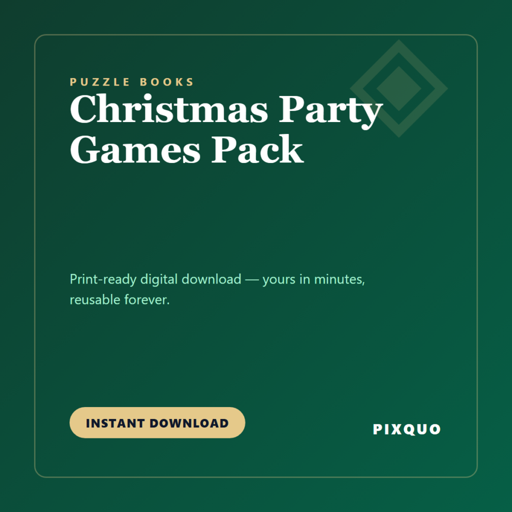 Christmas Party Games Pack — printable digital download