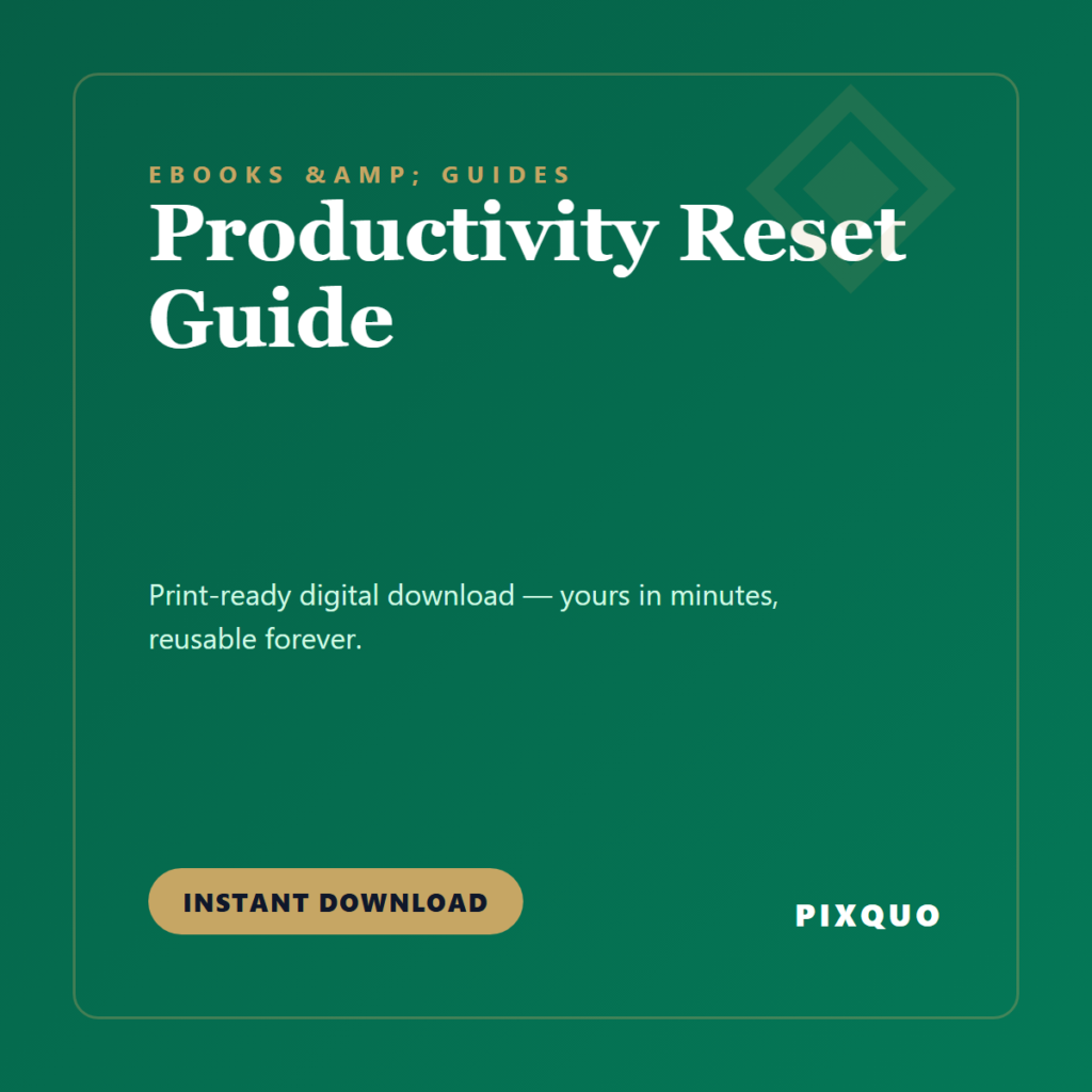Productivity Reset Guide — printable digital download