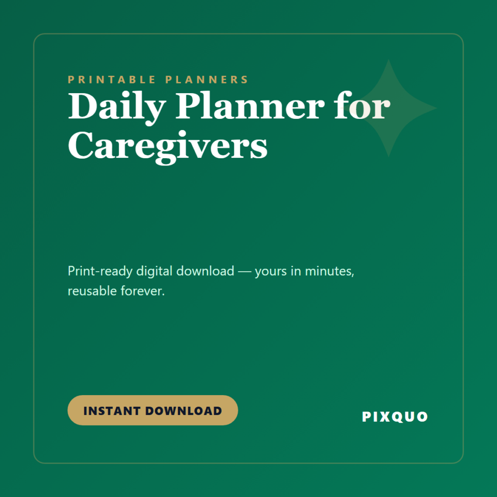 Daily Planner for Caregivers — printable digital download