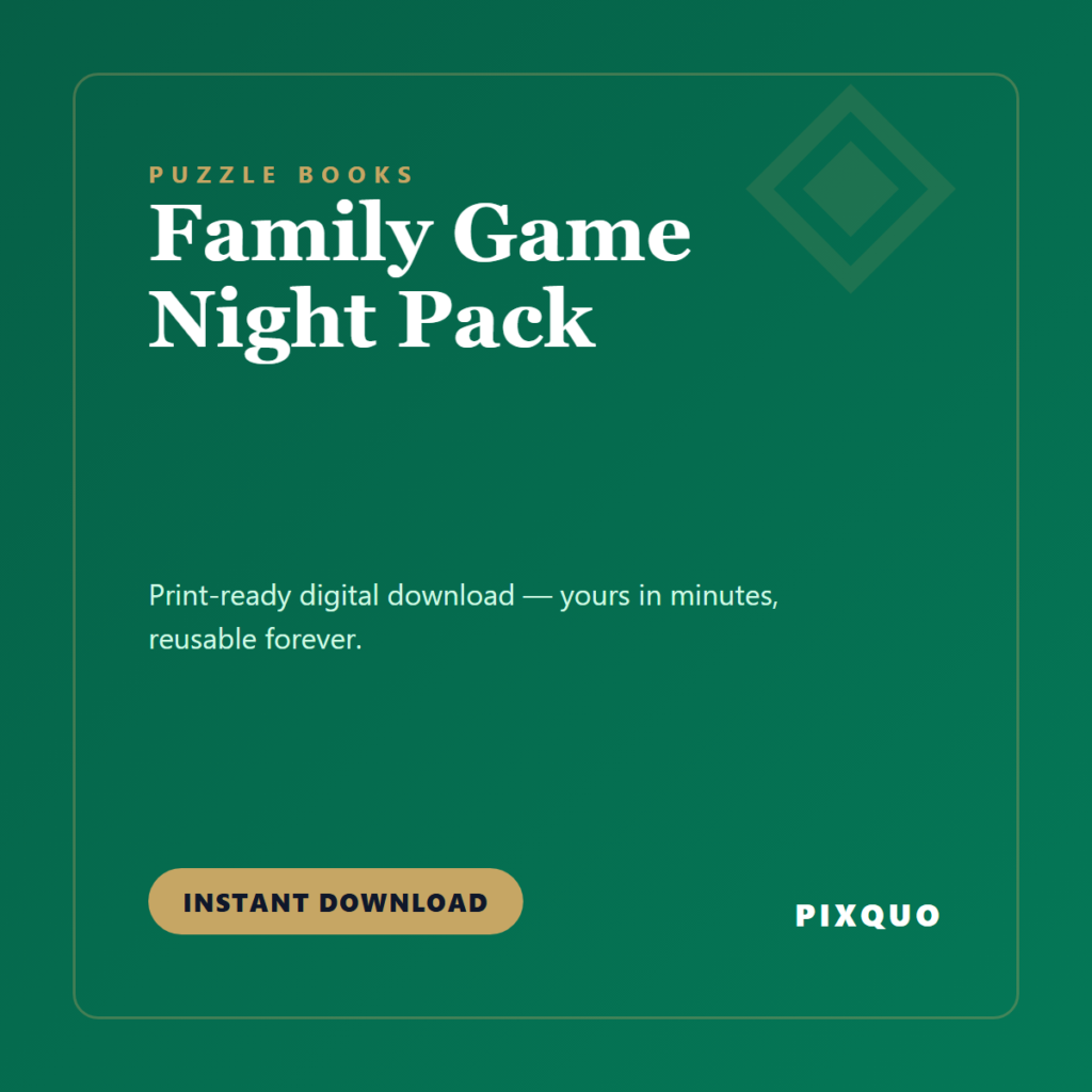 Family Game Night Pack — printable digital download
