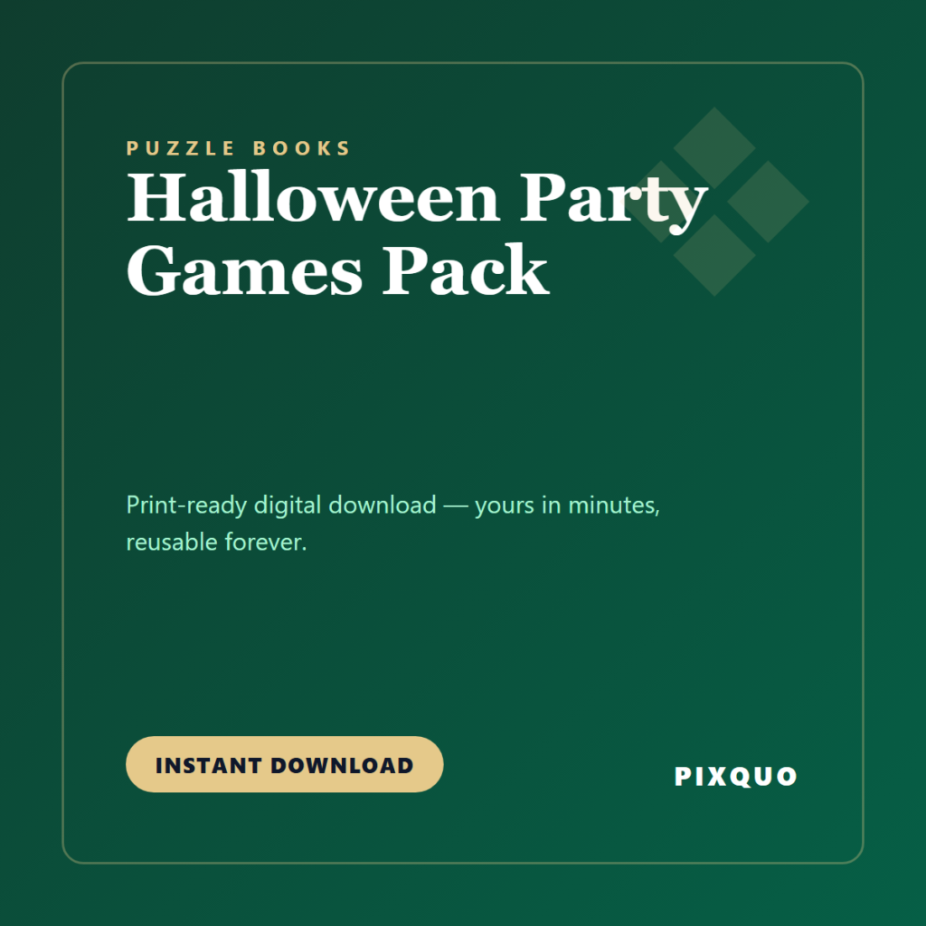 Halloween Party Games Pack — printable digital download