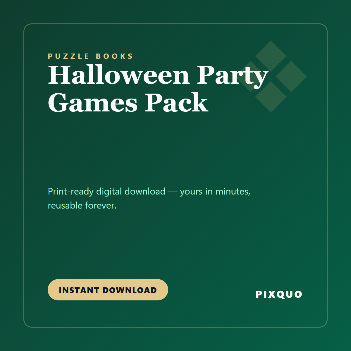 Halloween Party Games Pack — printable digital download