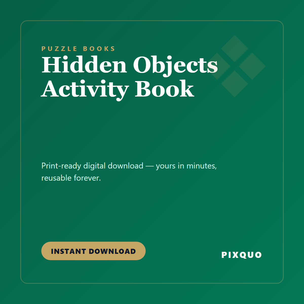 Hidden Objects Activity Book — printable digital download