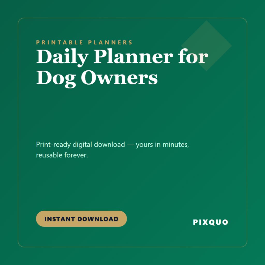 Daily Planner for Dog Owners — printable digital download