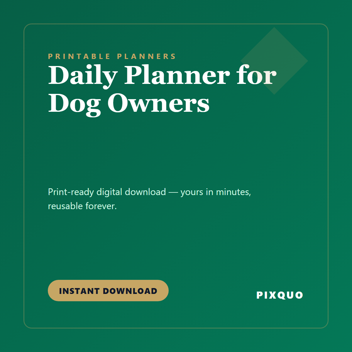 Daily Planner for Dog Owners — printable digital download