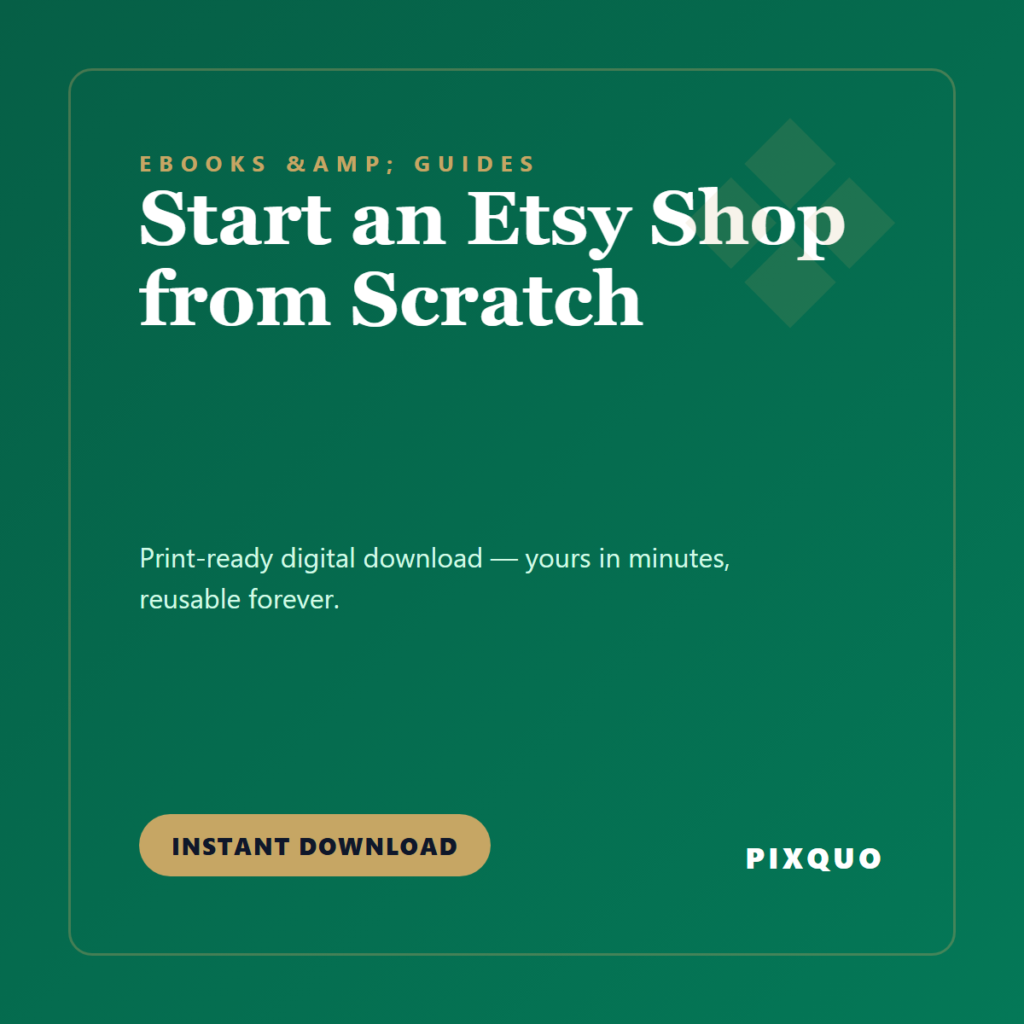Start an Etsy Shop from Scratch — printable digital download