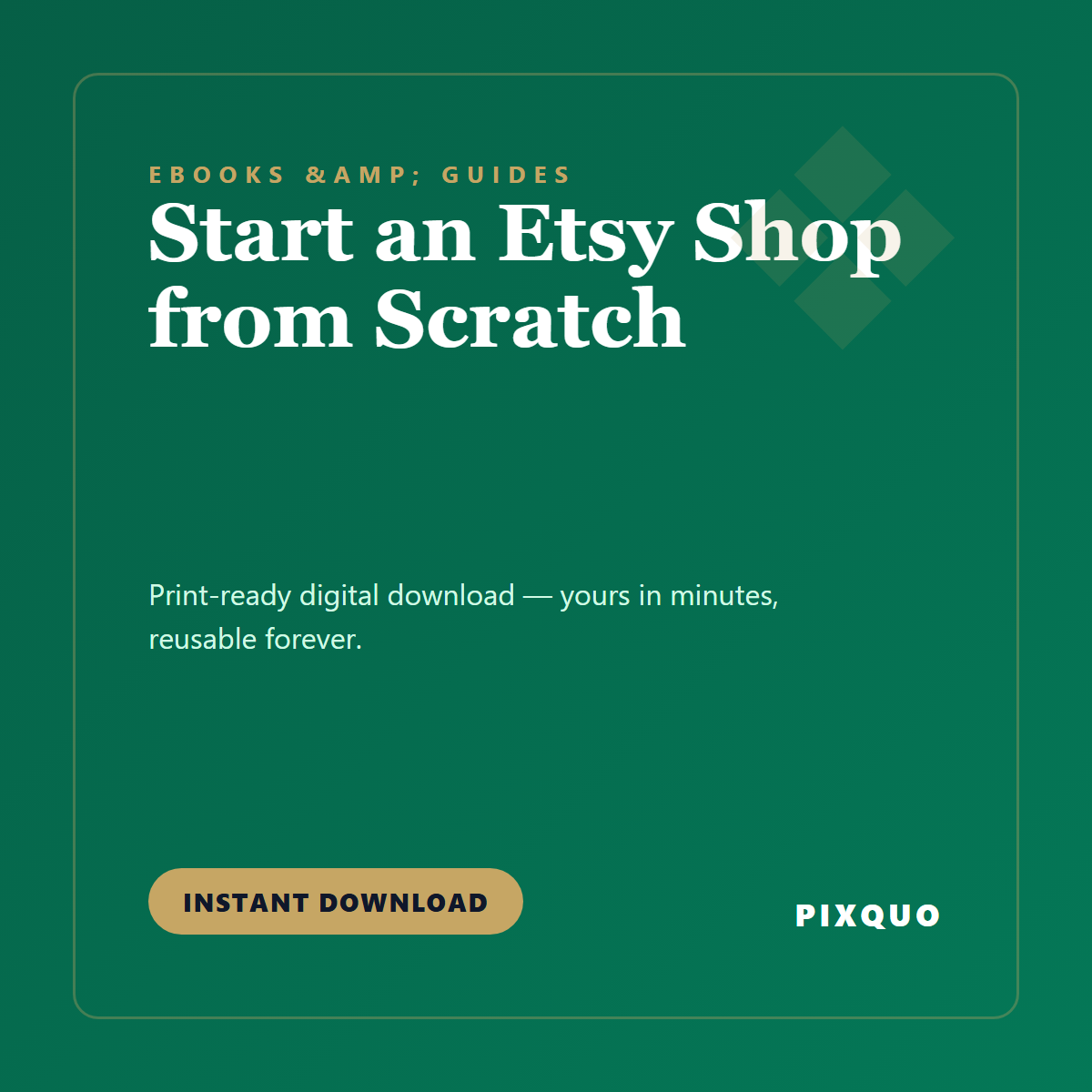 Start an Etsy Shop from Scratch — printable digital download