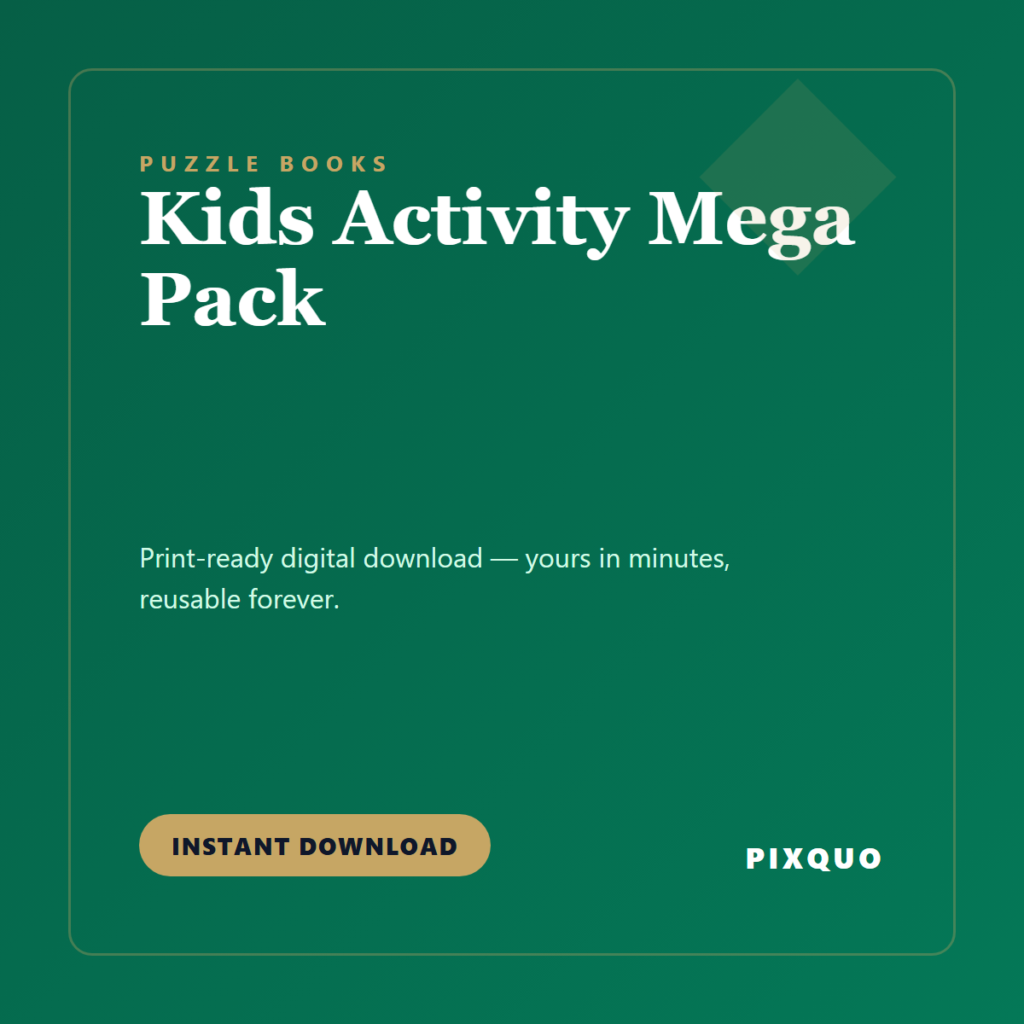 Kids Activity Mega Pack — printable digital download