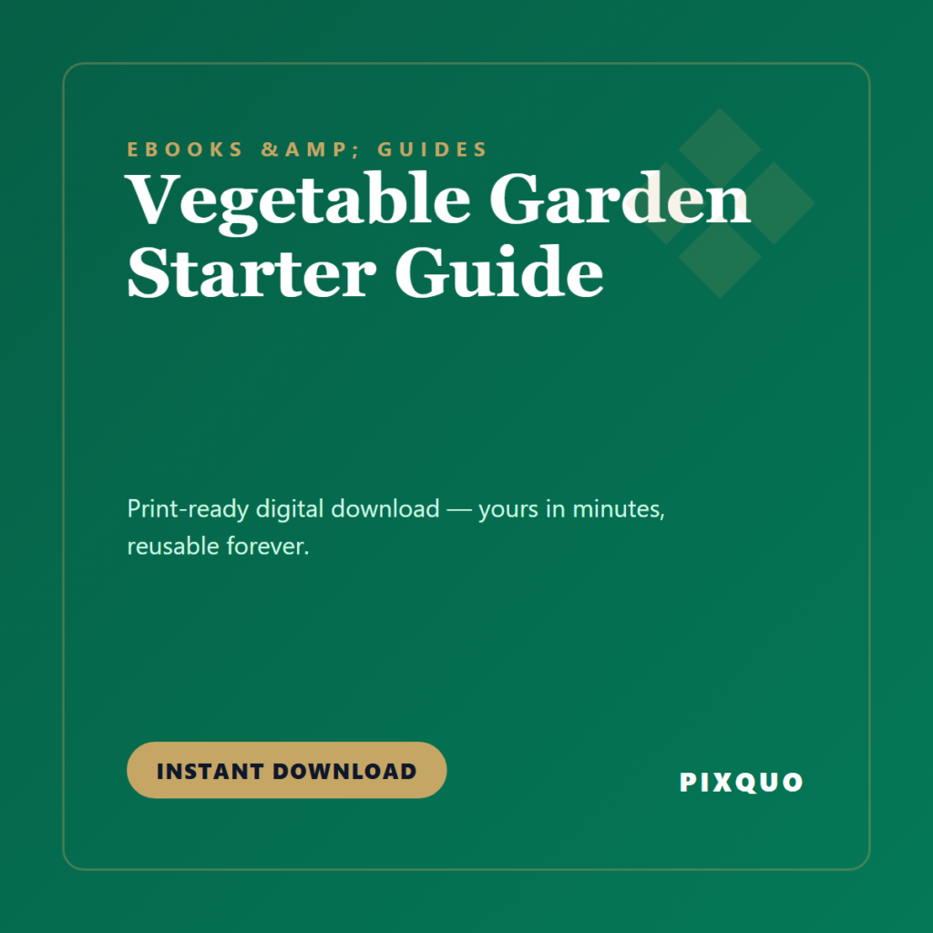 Vegetable Garden Starter Guide — printable digital download