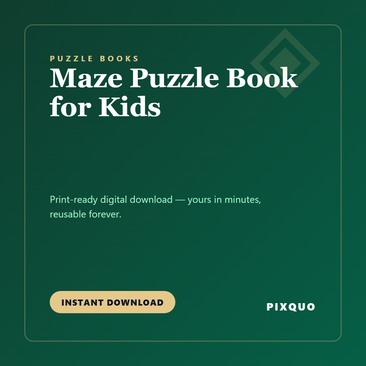 Maze Puzzle Book for Kids — printable digital download