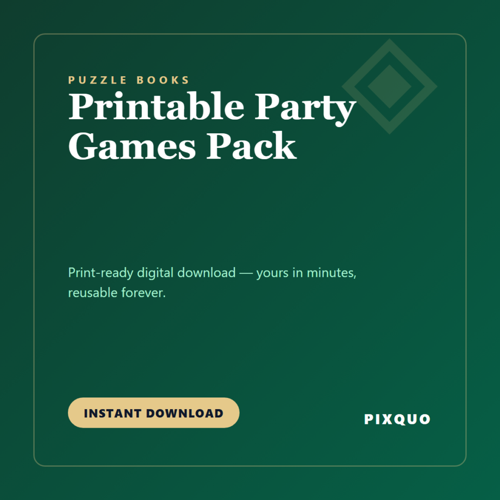 Printable Party Games Pack — printable digital download