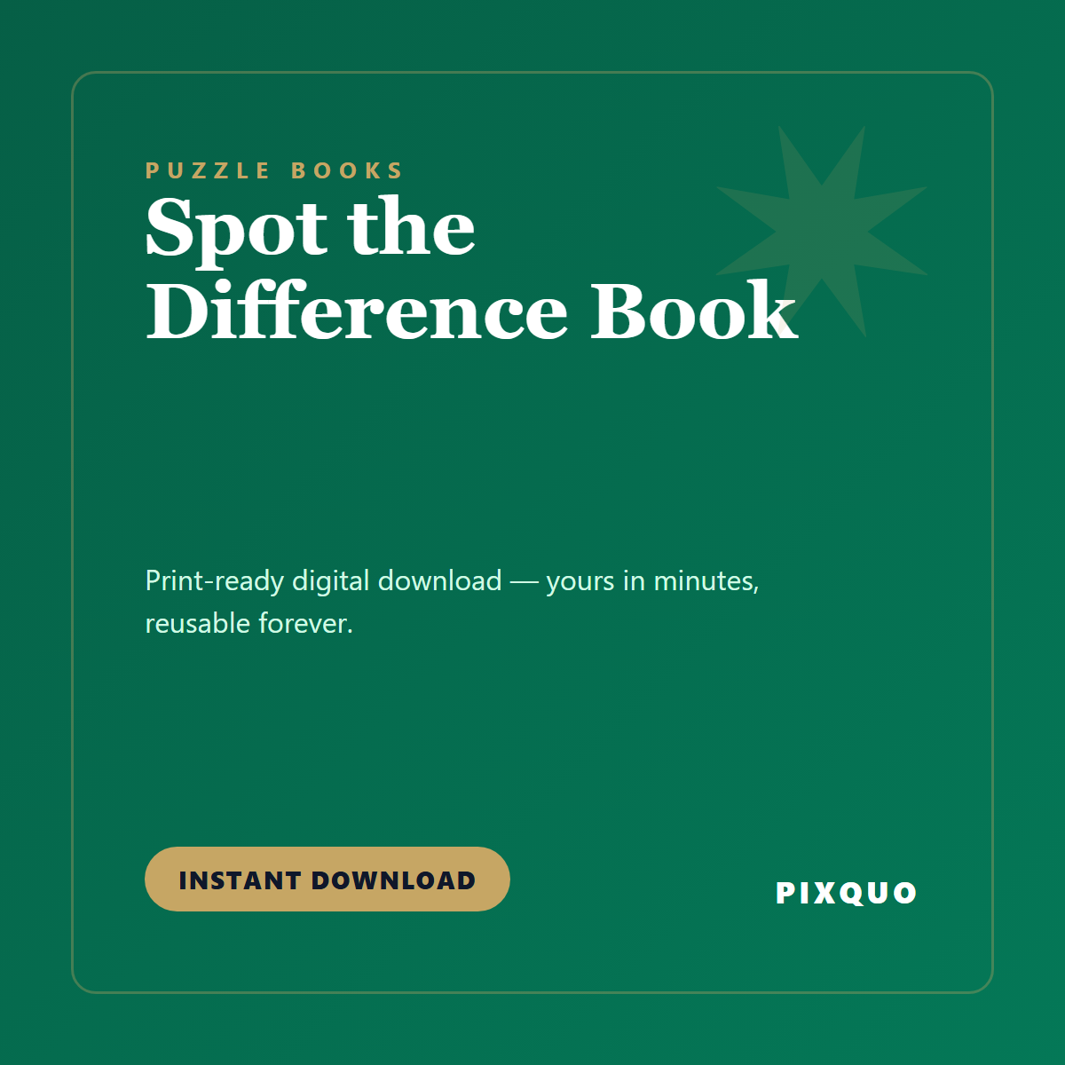 Spot the Difference Book — printable digital download
