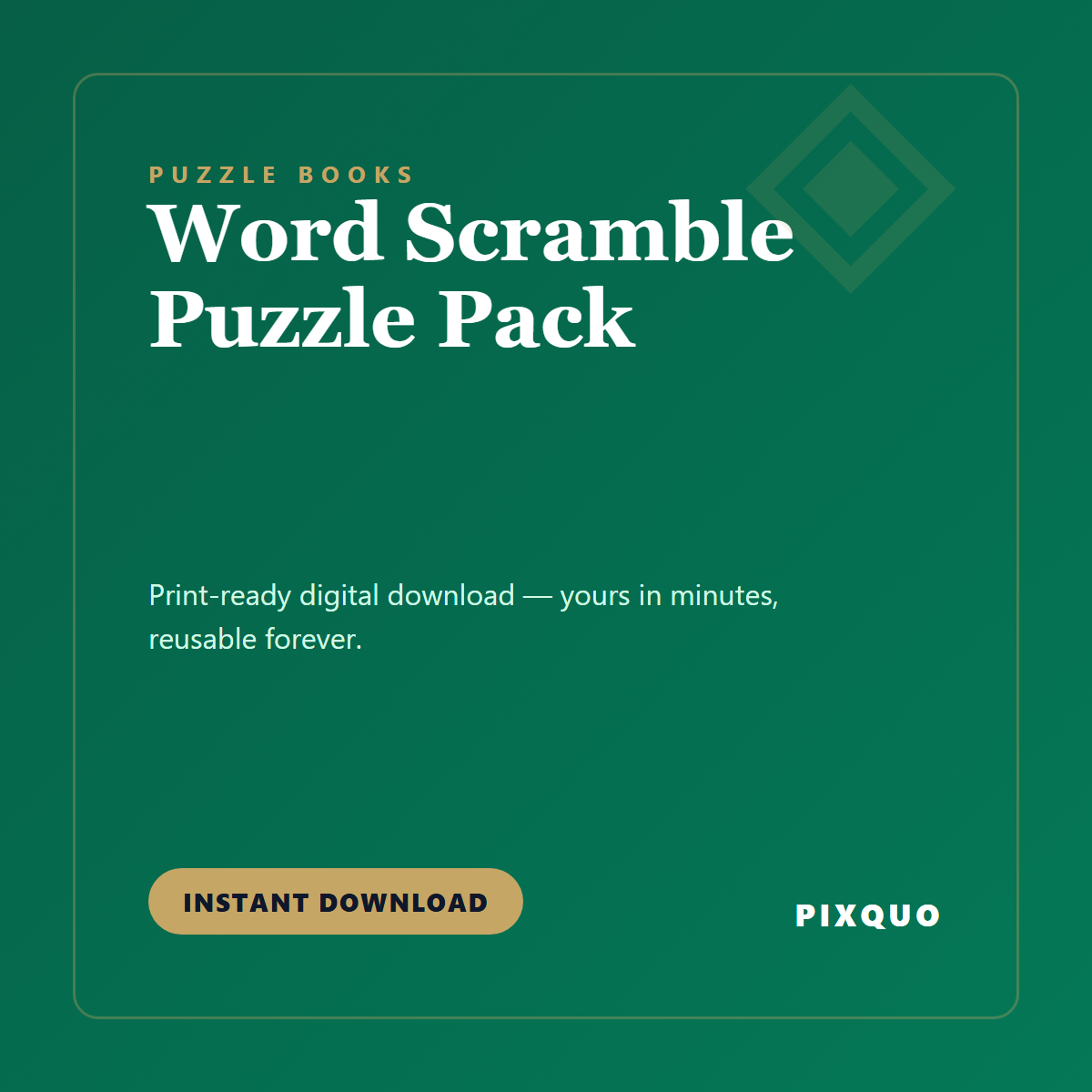 Word Scramble Puzzle Pack — printable digital download