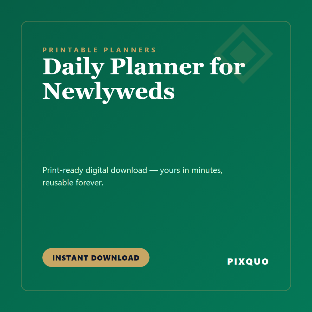 Daily Planner for Newlyweds — printable digital download
