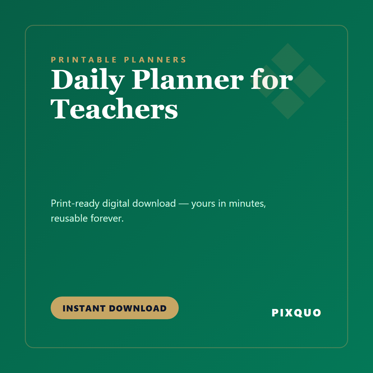 Daily Planner for Teachers — printable digital download